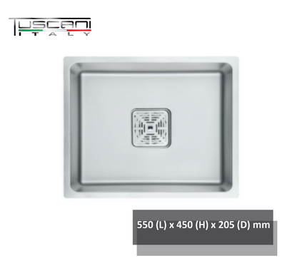 Q550NS | Q610NS - Square Under-Mount Kitchen Sink by TUSCANI | Souqify