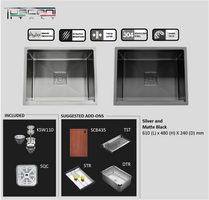 Q550NS | Q610NS - Square Under-Mount Kitchen Sink by TUSCANI | Souqify