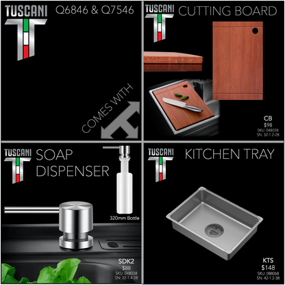 Q6846GN | Q7546GN - Light Gray Top & Under-Mount Use Kitchen Sink by TUSCANI | Souqify