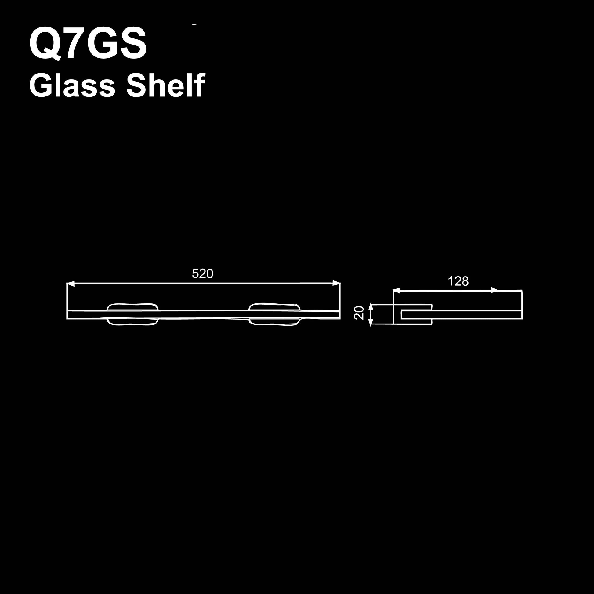 Q7GS - QUATRIO Series Glass Shelf - Bathroom Accessories by TUSCANI | Souqify