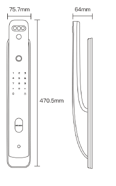 QA70 - Smart Locks 75.7 x 470.5 x 64 mm by UIELOCK | Souqify