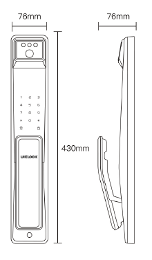 QB40 - Smart Locks 76 x 430 x 76 mm Aluminum Alloy +Tempered glass process by UIELOCK | Souqify