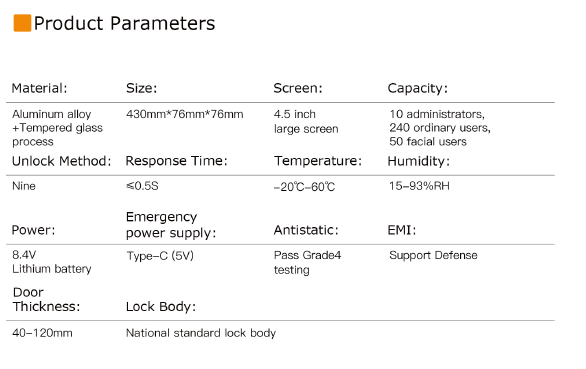 QB40 - Smart Locks 76 x 430 x 76 mm Aluminum Alloy +Tempered glass process by UIELOCK | Souqify