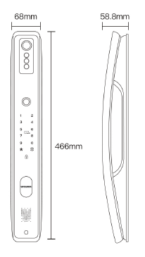 QB70 - Smart Locks 68 x 466 x 58.8 mm Aluminum Alloy +IML Process by UIELOCK | Souqify