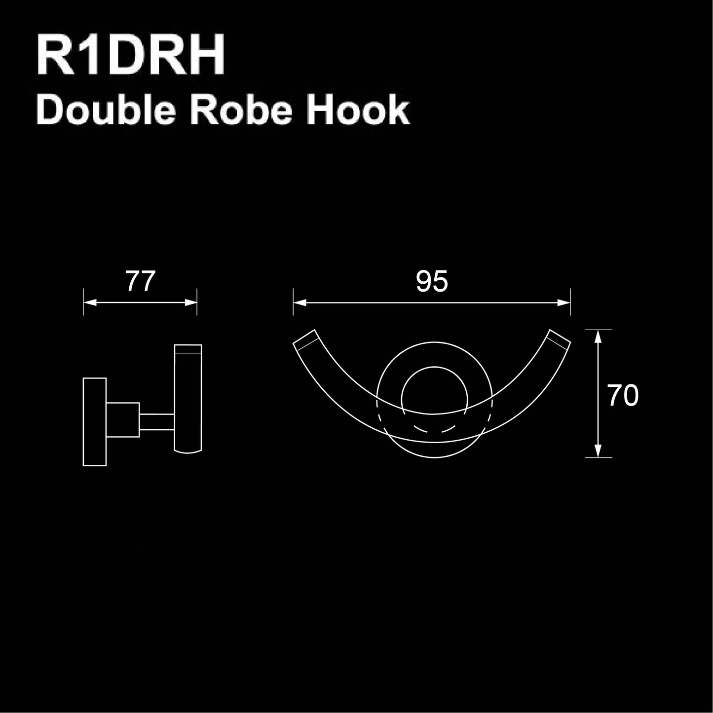 R1RH - RONDANA Series Double Robe Hook - Bathroom Accessories by TUSCANI | Souqify