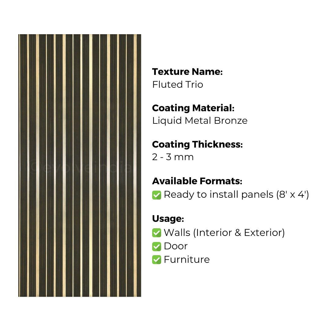 Ready to Install Wall Panels - 102 Liquid Metal over ACP backing 1.2m X 2.4m by Evolve | Souqify