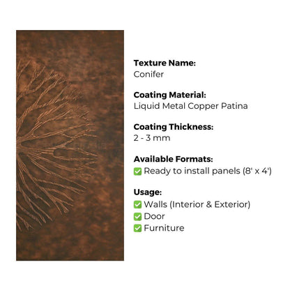 Ready to Install Wall Panels - 105 Liquid Metal over ACP backing 1.2m X 2.4m by Evolve | Souqify
