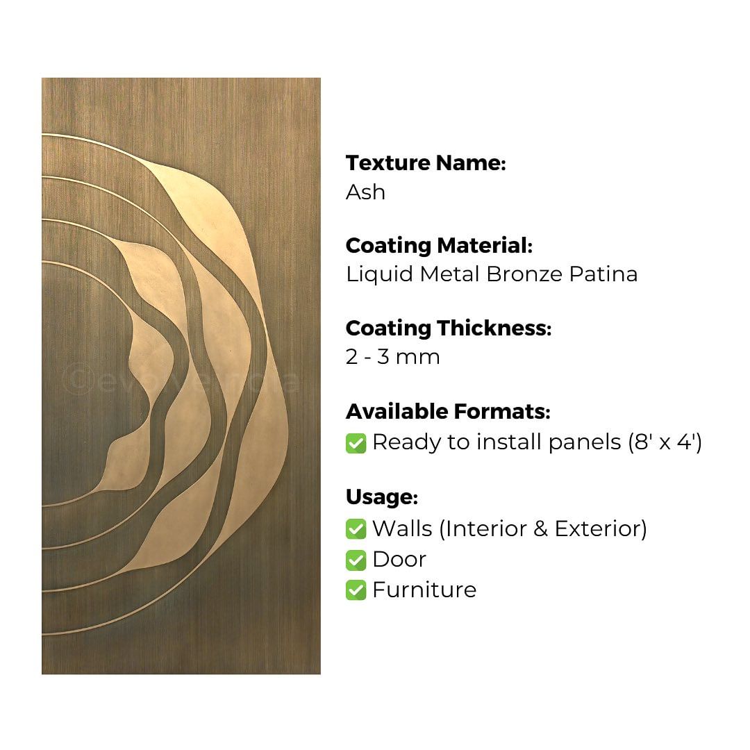 Ready to Install Wall Panels - 108 Liquid Metal over ACP backing 1.2m X 2.4m by Evolve | Souqify