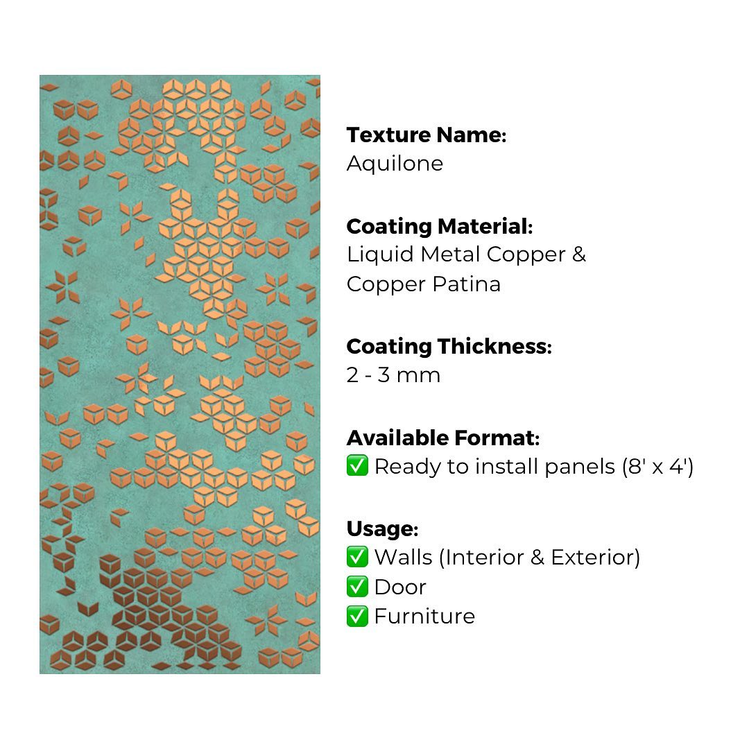 Ready to Install Wall Panels - 41 Liquid Metal over ACP backing 1.2m X 2.4m by Evolve | Souqify