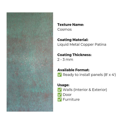 Ready to Install Wall Panels - 50 Liquid Metal over ACP backing 1.2m X 2.4m by Evolve | Souqify