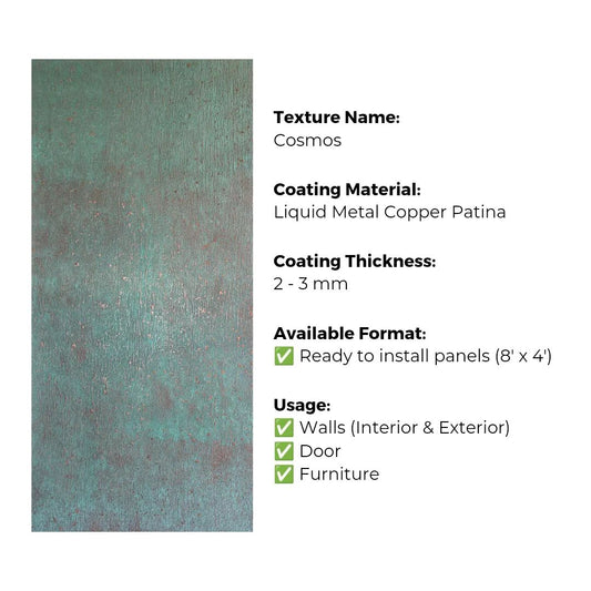 Ready to Install Wall Panels - 50 Liquid Metal over ACP backing 1.2m X 2.4m by Evolve | Souqify