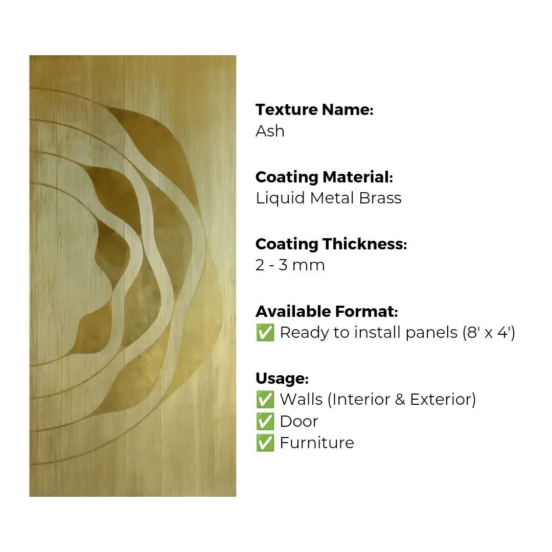 Ready to Install Wall Panels - 52 Liquid Metal over ACP backing 1.2m X 2.4m by Evolve | Souqify