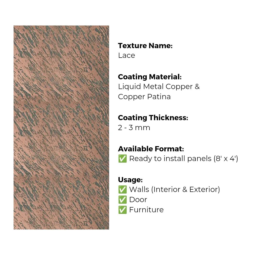 Ready to Install Wall Panels - 54 Liquid Metal over ACP backing 1.2m X 2.4m by Evolve | Souqify