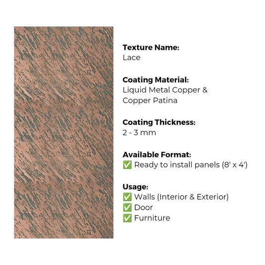 Ready to Install Wall Panels - 54 Liquid Metal over ACP backing 1.2m X 2.4m by Evolve | Souqify