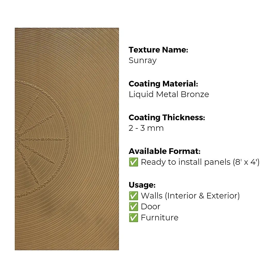Ready to Install Wall Panels - 57 Liquid Metal over ACP backing 1.2m X 2.4m by Evolve | Souqify