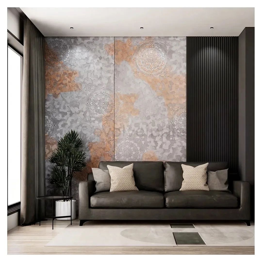 Ready to Install Wall Panels - 75 Liquid Metal over ACP backing 1.2m X 2.4m by Evolve | Souqify