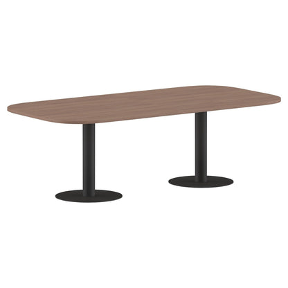 RECTANGLE SHAPE WITH CURVE CORNER MEETING TABLE, MADE IN E1 LAMINATE CHIPBOPARD, WITH METAL LEGS by Treejar | Souqify