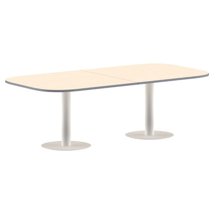 RECTANGLE SHAPE WITH CURVE CORNER MEETING TABLE, MADE IN E1 LAMINATE CHIPBOPARD, WITH METAL LEGS by Treejar | Souqify