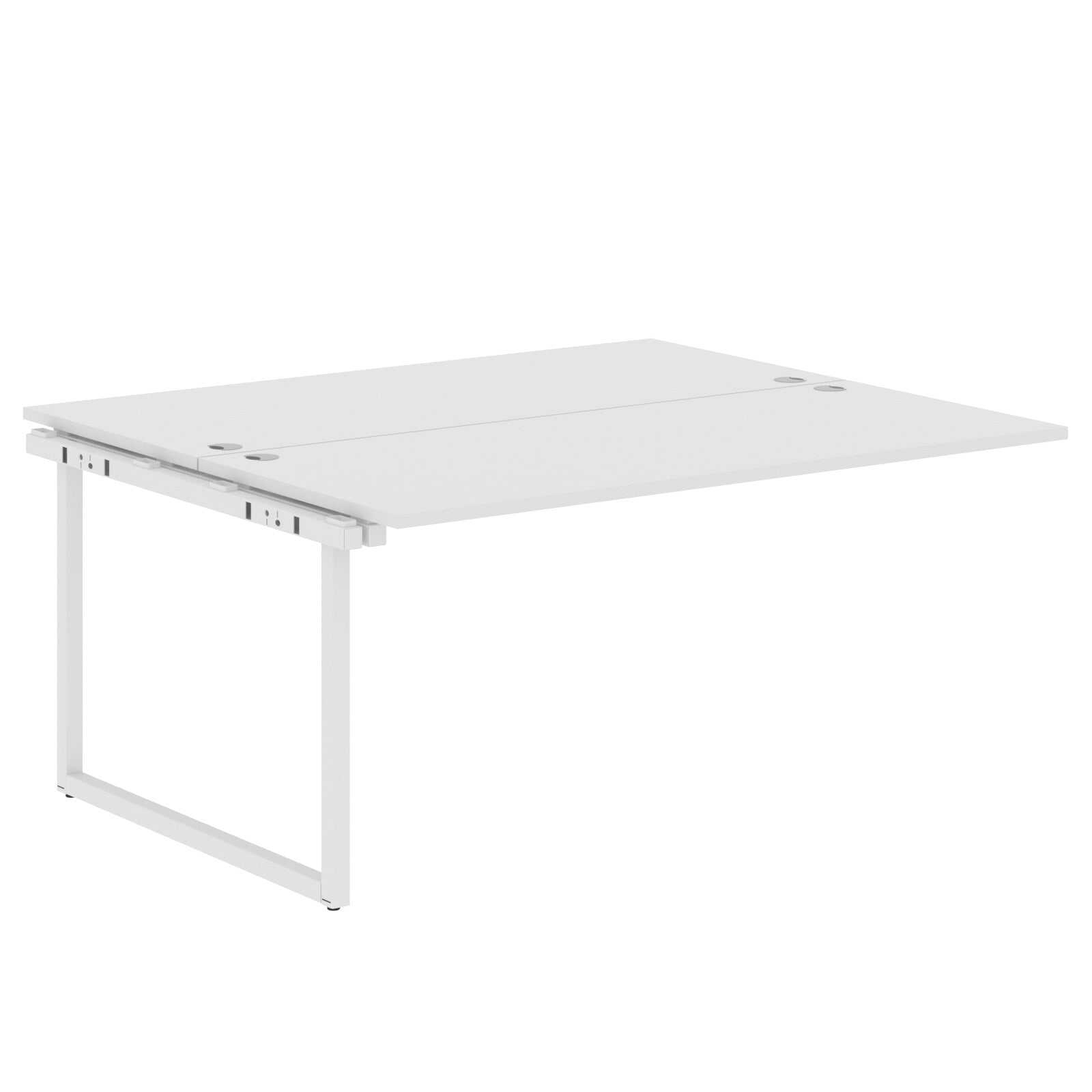 RECTANGULAR SHAPE CLUSTER OF 02 WORKSTATION EXTENSION MADE IN 25MM MFC TOP, E1 LAMINATE CHIPBOARD WITH WOODEN MODESTY PANEL 40X40MM METAL O SHAPE FRAMES by Treejar | Souqify