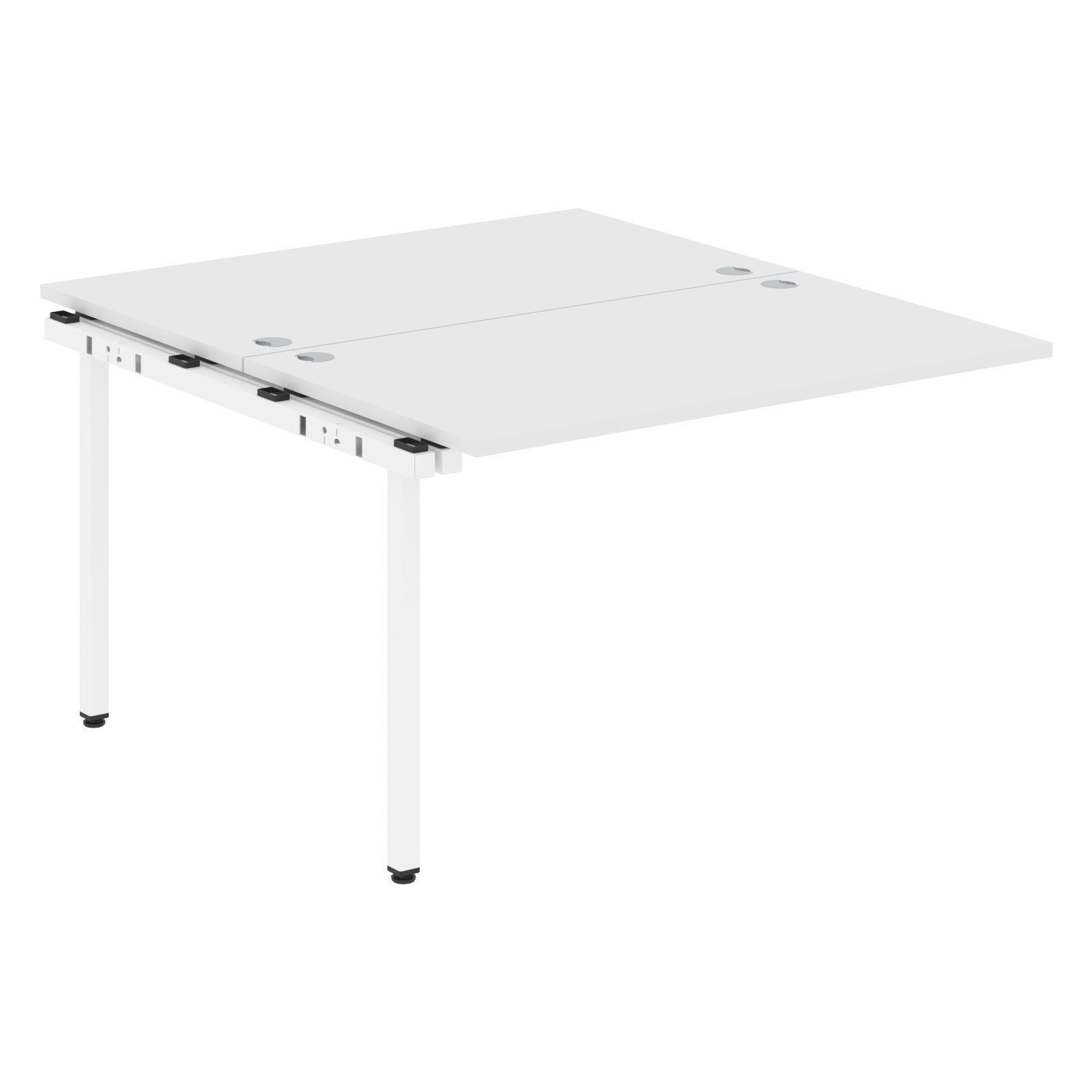 RECTANGULAR SHAPE CLUSTER OF 02 WORKSTATION EXTENSION MADE IN 25MM MFC TOP, E1 LAMINATE CHIPBOARD WITH WOODEN MODESTY PANEL 40X40MM METAL U SHAPE FRAMES by Treejar | Souqify