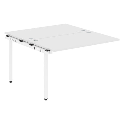 RECTANGULAR SHAPE CLUSTER OF 02 WORKSTATION EXTENSION MADE IN 25MM MFC TOP, E1 LAMINATE CHIPBOARD WITH WOODEN MODESTY PANEL 40X40MM METAL U SHAPE FRAMES by Treejar | Souqify