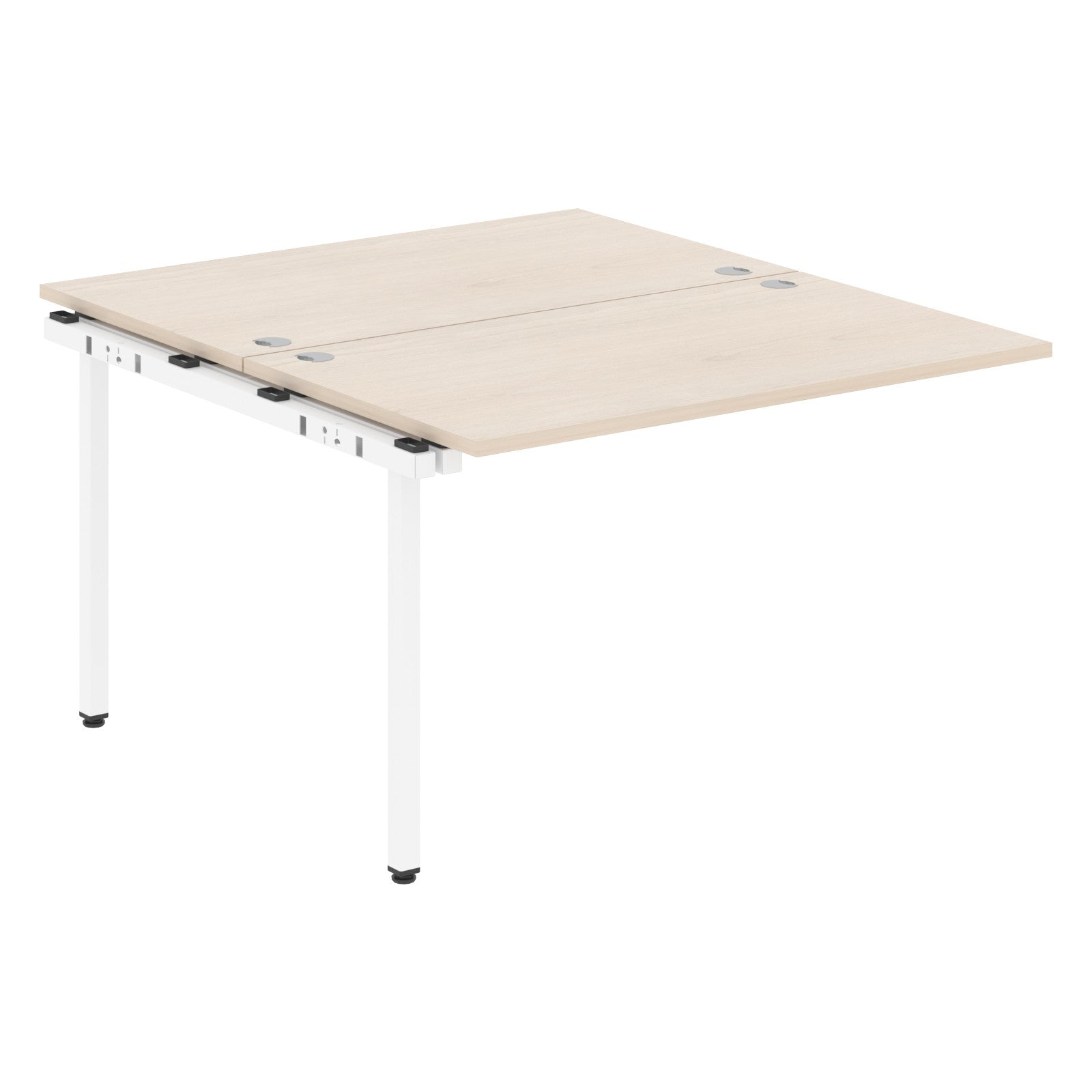 RECTANGULAR SHAPE CLUSTER OF 02 WORKSTATION EXTENSION MADE IN 25MM MFC TOP, E1 LAMINATE CHIPBOARD WITH WOODEN MODESTY PANEL 40X40MM METAL U SHAPE FRAMES by Treejar | Souqify