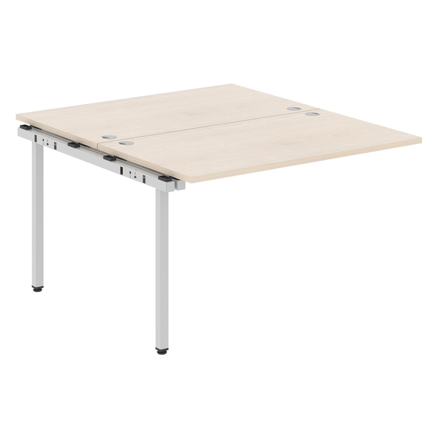 RECTANGULAR SHAPE CLUSTER OF 02 WORKSTATION EXTENSION MADE IN 25MM MFC TOP, E1 LAMINATE CHIPBOARD WITH WOODEN MODESTY PANEL 40X40MM METAL U SHAPE FRAMES by Treejar | Souqify