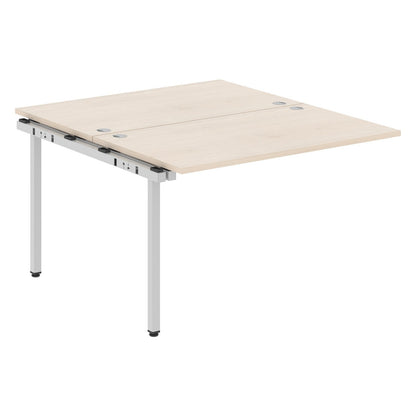 RECTANGULAR SHAPE CLUSTER OF 02 WORKSTATION EXTENSION MADE IN 25MM MFC TOP, E1 LAMINATE CHIPBOARD WITH WOODEN MODESTY PANEL 40X40MM METAL U SHAPE FRAMES by Treejar | Souqify