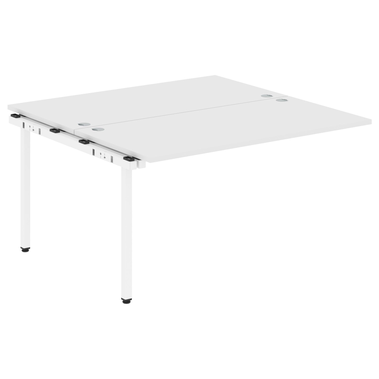 RECTANGULAR SHAPE CLUSTER OF 02 WORKSTATION EXTENSION MADE IN 25MM MFC TOP, E1 LAMINATE CHIPBOARD WITH WOODEN MODESTY PANEL 40X40MM METAL U SHAPE FRAMES by Treejar | Souqify