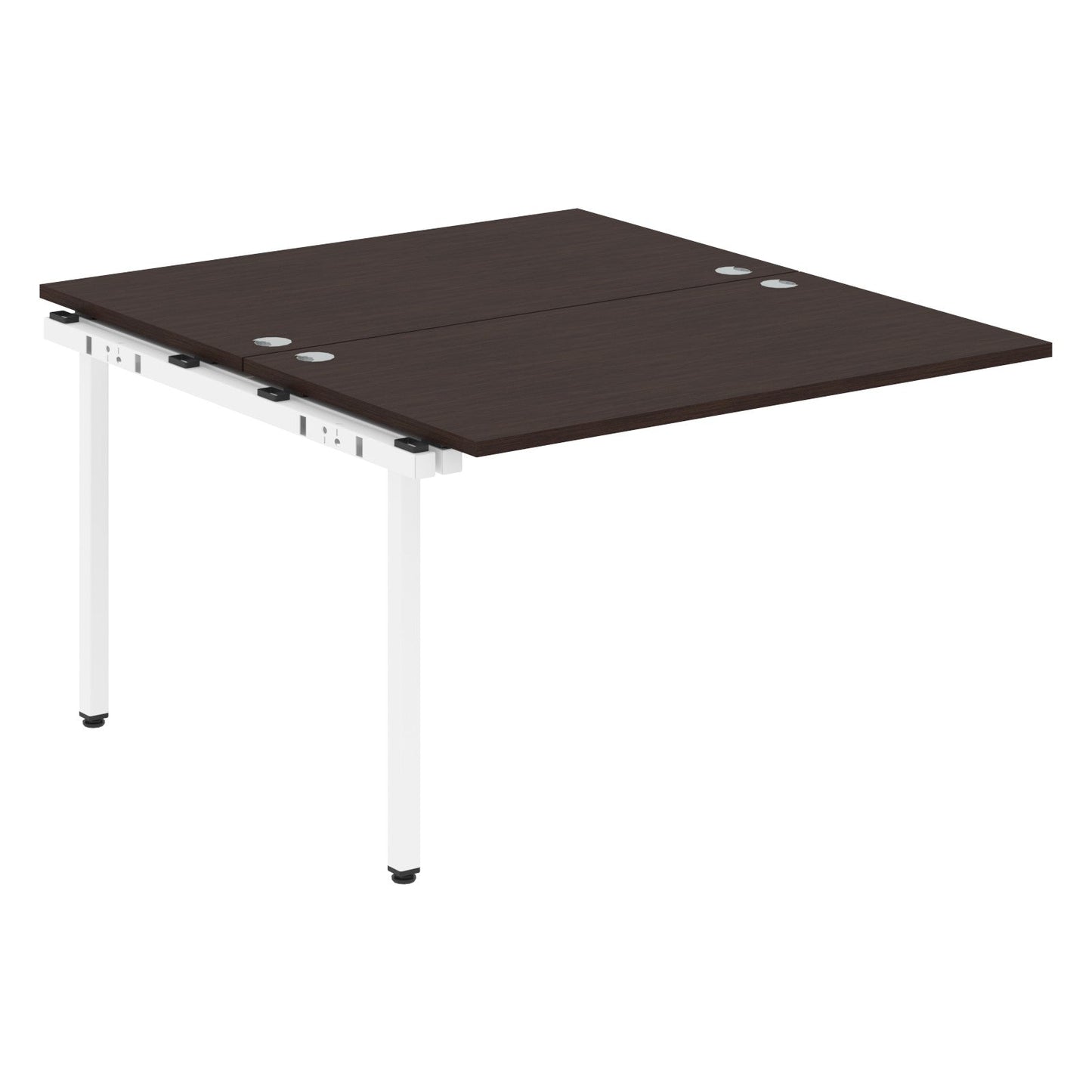 RECTANGULAR SHAPE CLUSTER OF 02 WORKSTATION EXTENSION MADE IN 25MM MFC TOP, E1 LAMINATE CHIPBOARD WITH WOODEN MODESTY PANEL 40X40MM METAL U SHAPE FRAMES by Treejar | Souqify