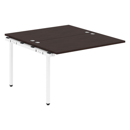 RECTANGULAR SHAPE CLUSTER OF 02 WORKSTATION EXTENSION MADE IN 25MM MFC TOP, E1 LAMINATE CHIPBOARD WITH WOODEN MODESTY PANEL 40X40MM METAL U SHAPE FRAMES by Treejar | Souqify