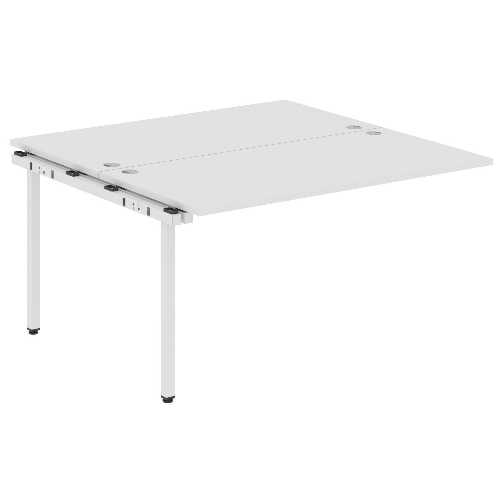 RECTANGULAR SHAPE CLUSTER OF 02 WORKSTATION EXTENSION MADE IN 25MM MFC TOP, E1 LAMINATE CHIPBOARD WITH WOODEN MODESTY PANEL 40X40MM METAL U SHAPE FRAMES by Treejar | Souqify