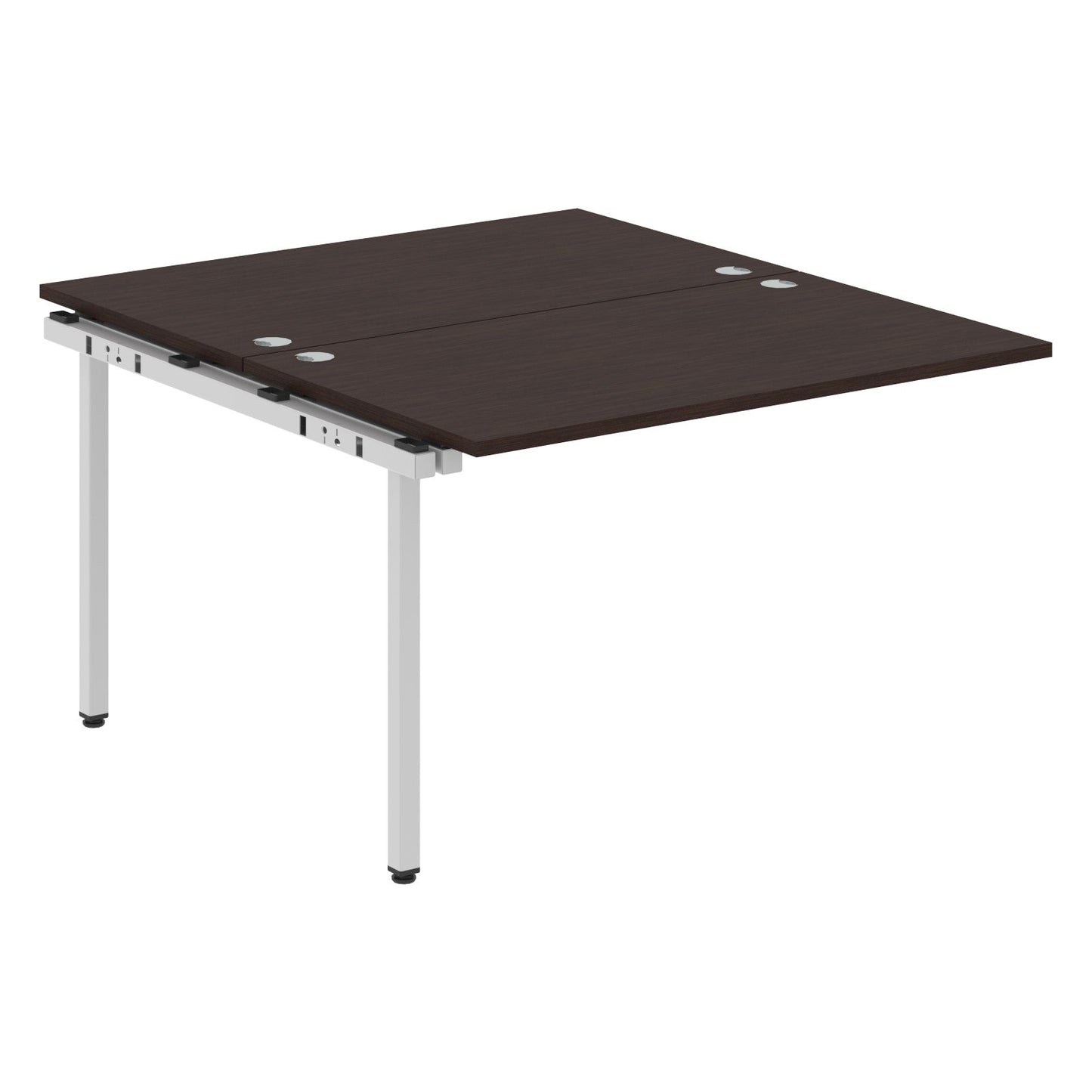 RECTANGULAR SHAPE CLUSTER OF 02 WORKSTATION EXTENSION MADE IN 25MM MFC TOP, E1 LAMINATE CHIPBOARD WITH WOODEN MODESTY PANEL 40X40MM METAL U SHAPE FRAMES by Treejar | Souqify