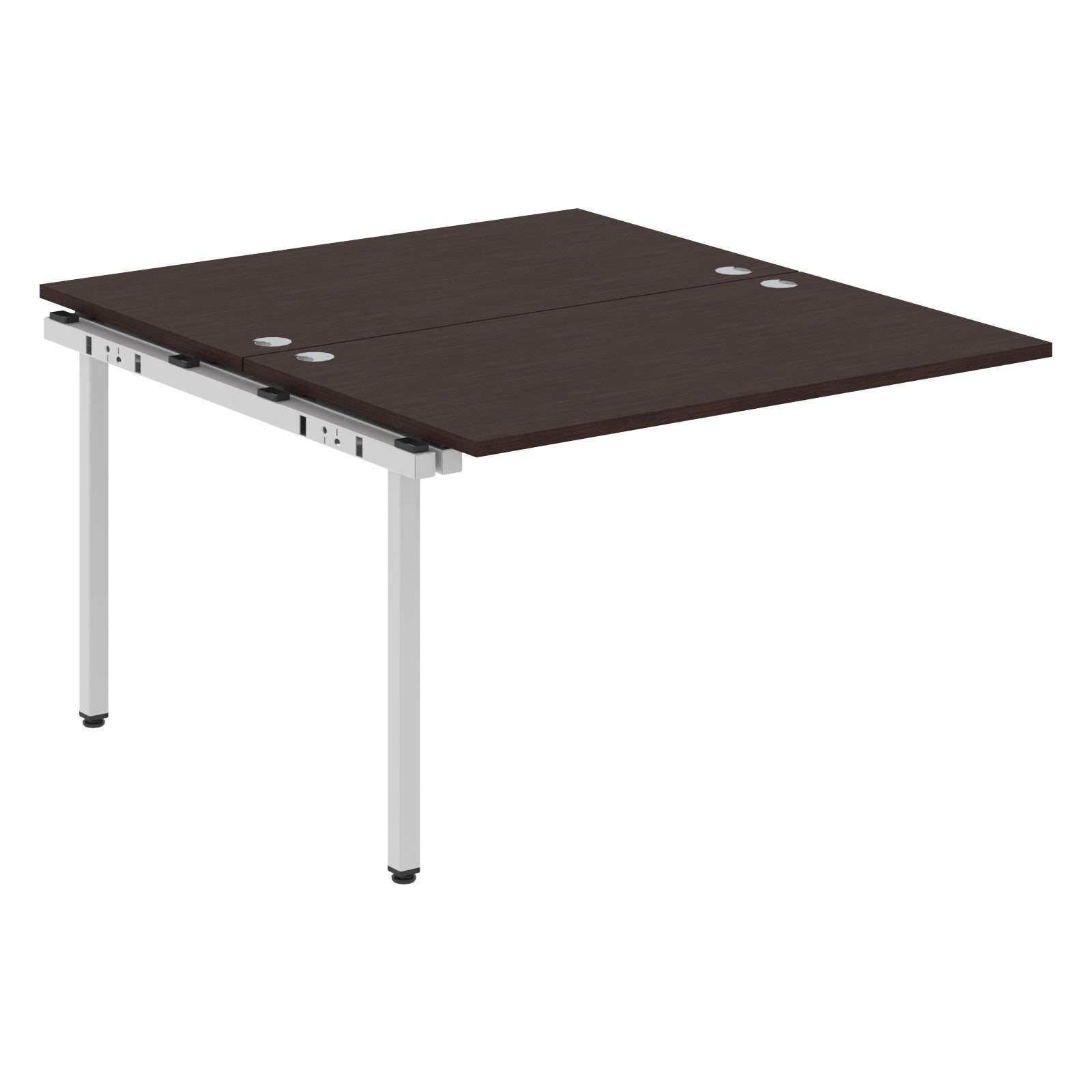 RECTANGULAR SHAPE CLUSTER OF 02 WORKSTATION EXTENSION MADE IN 25MM MFC TOP, E1 LAMINATE CHIPBOARD WITH WOODEN MODESTY PANEL 40X40MM METAL U SHAPE FRAMES by Treejar | Souqify