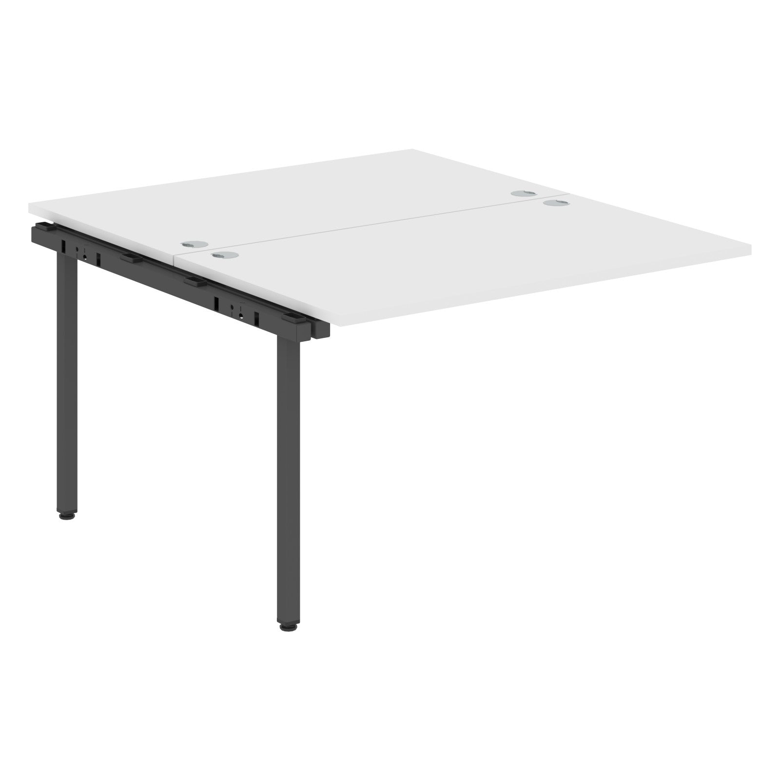 RECTANGULAR SHAPE CLUSTER OF 02 WORKSTATION EXTENSION MADE IN 25MM MFC TOP, E1 LAMINATE CHIPBOARD WITH WOODEN MODESTY PANEL 40X40MM METAL U SHAPE FRAMES by Treejar | Souqify