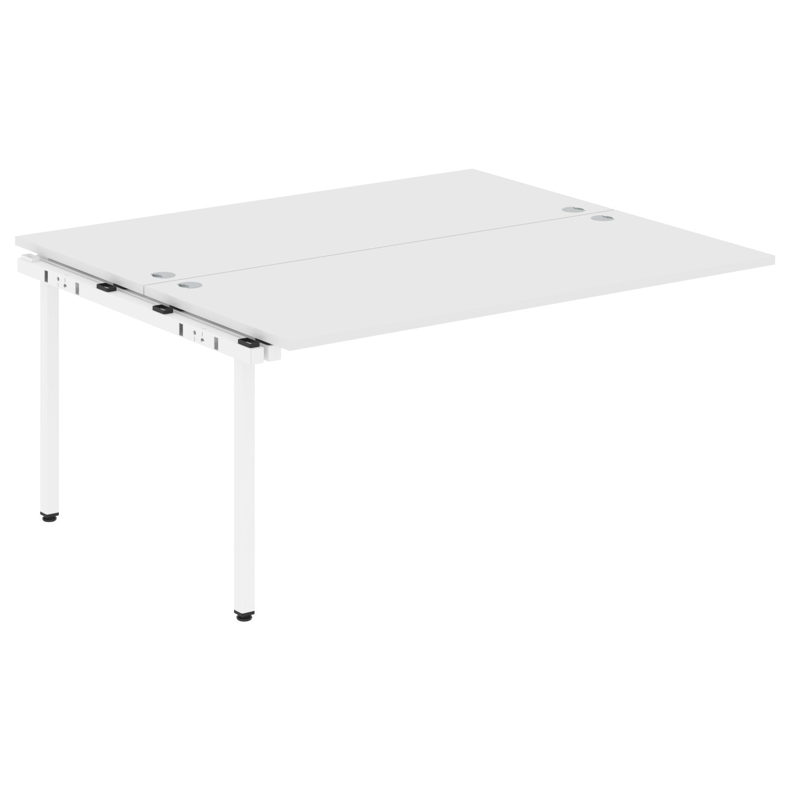 RECTANGULAR SHAPE CLUSTER OF 02 WORKSTATION EXTENSION MADE IN 25MM MFC TOP, E1 LAMINATE CHIPBOARD WITH WOODEN MODESTY PANEL 40X40MM METAL U SHAPE FRAMES by Treejar | Souqify