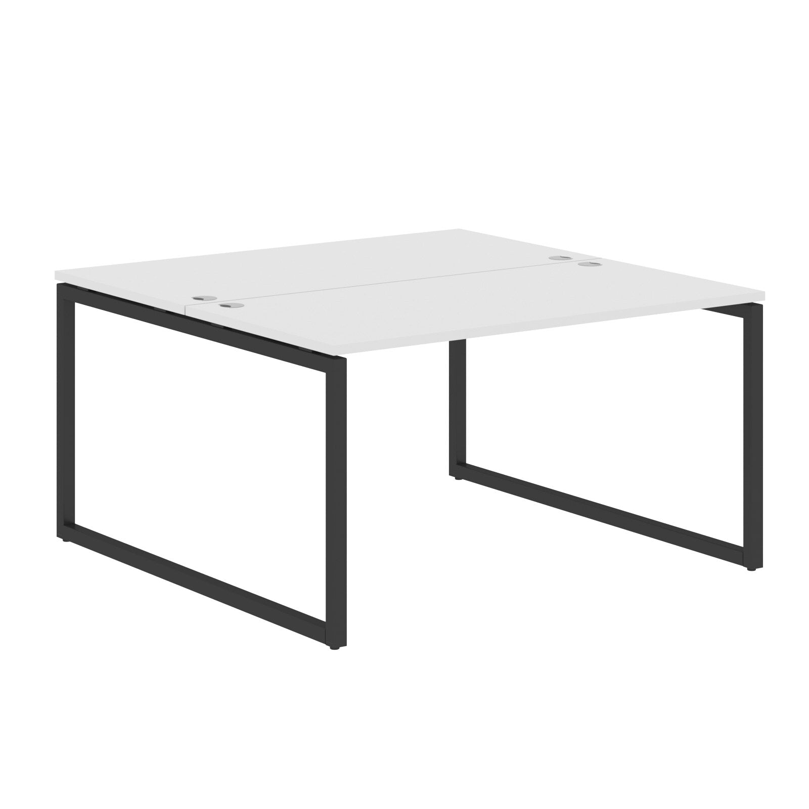RECTANGULAR SHAPE CLUSTER OF 02 WORKSTATION MADE IN 25MM MFC TOP, E1 LAMINATE CHIPBOARD WITH WOODEN MODESTY PANEL 40X40MM METAL O SHAPE FRAMES by Treejar | Souqify