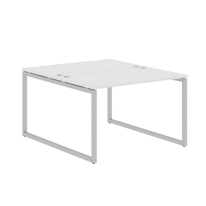 RECTANGULAR SHAPE CLUSTER OF 02 WORKSTATION MADE IN 25MM MFC TOP, E1 LAMINATE CHIPBOARD WITH WOODEN MODESTY PANEL 40X40MM METAL O SHAPE FRAMES by Treejar | Souqify