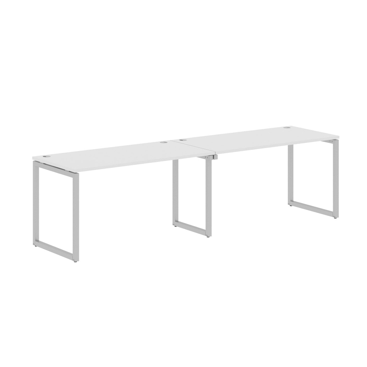 RECTANGULAR SHAPE CLUSTER OF 02 WORKSTATION MADE IN 25MM MFC TOP, E1 LAMINATE CHIPBOARD WITH WOODEN MODESTY PANEL 40X40MM METAL O SHAPE FRAMES by Treejar | Souqify