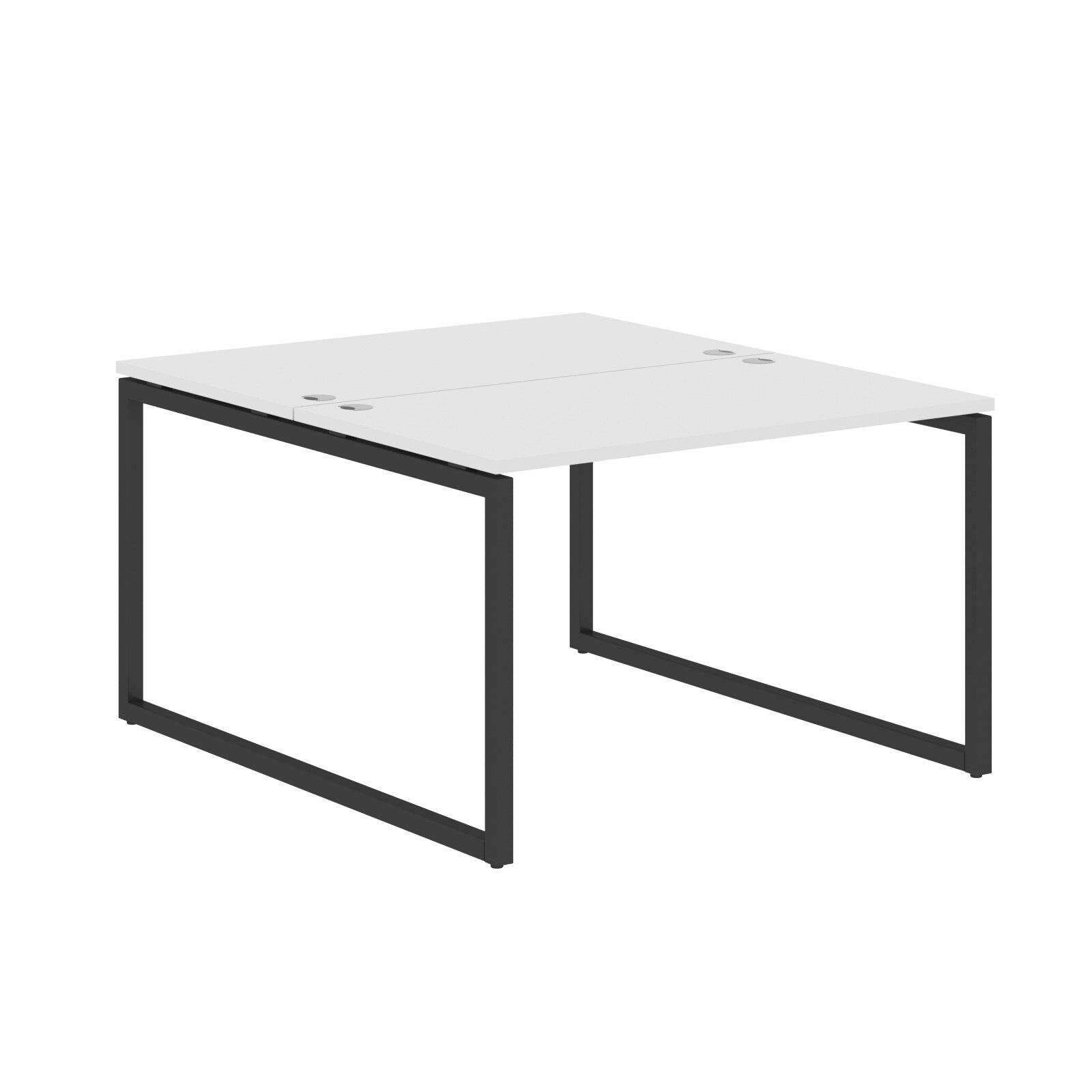 RECTANGULAR SHAPE CLUSTER OF 02 WORKSTATION MADE IN 25MM MFC TOP, E1 LAMINATE CHIPBOARD WITH WOODEN MODESTY PANEL 40X40MM METAL O SHAPE FRAMES by Treejar | Souqify