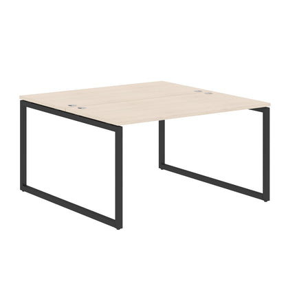 RECTANGULAR SHAPE CLUSTER OF 02 WORKSTATION MADE IN 25MM MFC TOP, E1 LAMINATE CHIPBOARD WITH WOODEN MODESTY PANEL 40X40MM METAL O SHAPE FRAMES by Treejar | Souqify