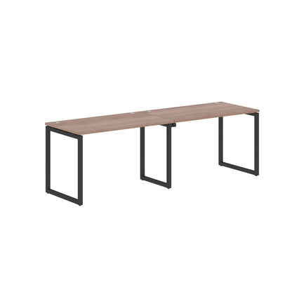 RECTANGULAR SHAPE CLUSTER OF 02 WORKSTATION MADE IN 25MM MFC TOP, E1 LAMINATE CHIPBOARD WITH WOODEN MODESTY PANEL 40X40MM METAL O SHAPE FRAMES by Treejar | Souqify