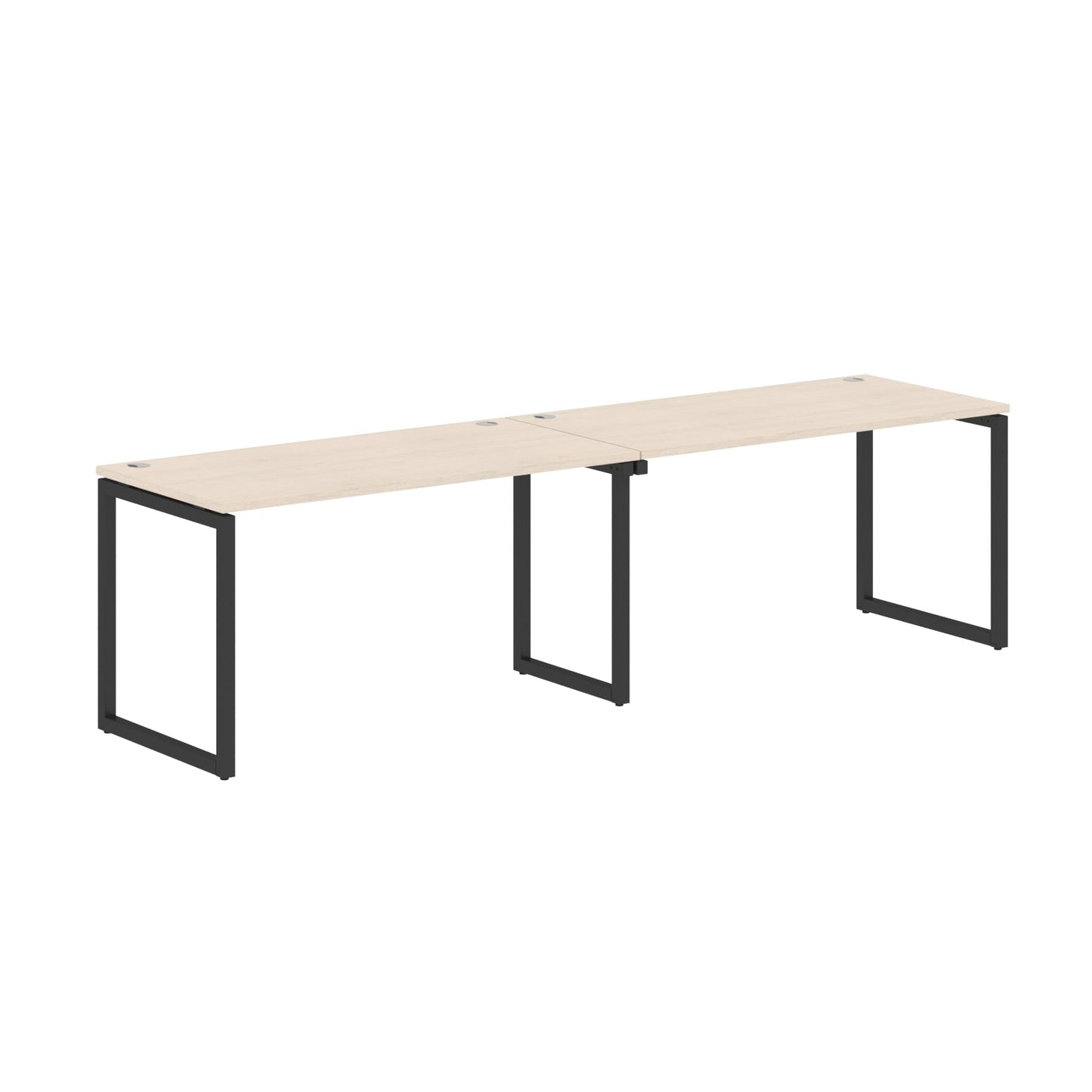 RECTANGULAR SHAPE CLUSTER OF 02 WORKSTATION MADE IN 25MM MFC TOP, E1 LAMINATE CHIPBOARD WITH WOODEN MODESTY PANEL 40X40MM METAL O SHAPE FRAMES by Treejar | Souqify