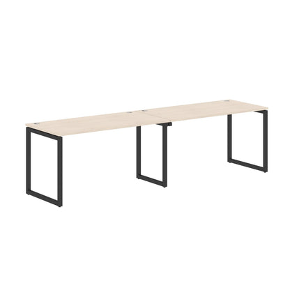 RECTANGULAR SHAPE CLUSTER OF 02 WORKSTATION MADE IN 25MM MFC TOP, E1 LAMINATE CHIPBOARD WITH WOODEN MODESTY PANEL 40X40MM METAL O SHAPE FRAMES by Treejar | Souqify