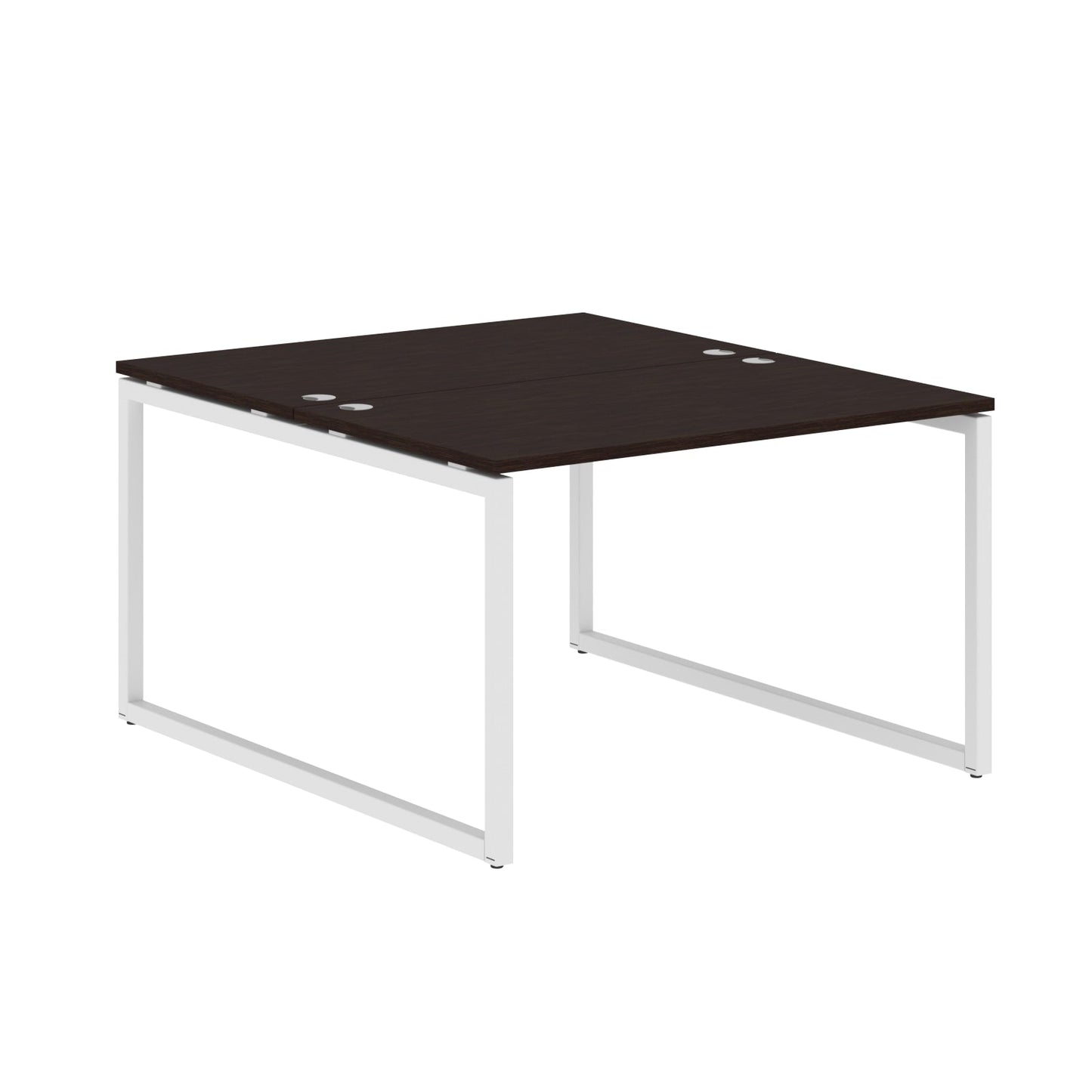 RECTANGULAR SHAPE CLUSTER OF 02 WORKSTATION MADE IN 25MM MFC TOP, E1 LAMINATE CHIPBOARD WITH WOODEN MODESTY PANEL 40X40MM METAL O SHAPE FRAMES by Treejar | Souqify