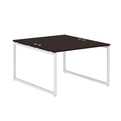 RECTANGULAR SHAPE CLUSTER OF 02 WORKSTATION MADE IN 25MM MFC TOP, E1 LAMINATE CHIPBOARD WITH WOODEN MODESTY PANEL 40X40MM METAL O SHAPE FRAMES by Treejar | Souqify