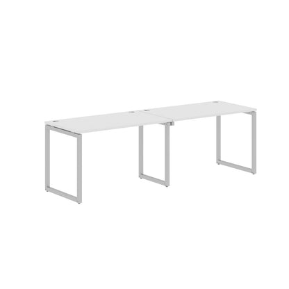 RECTANGULAR SHAPE CLUSTER OF 02 WORKSTATION MADE IN 25MM MFC TOP, E1 LAMINATE CHIPBOARD WITH WOODEN MODESTY PANEL 40X40MM METAL O SHAPE FRAMES by Treejar | Souqify