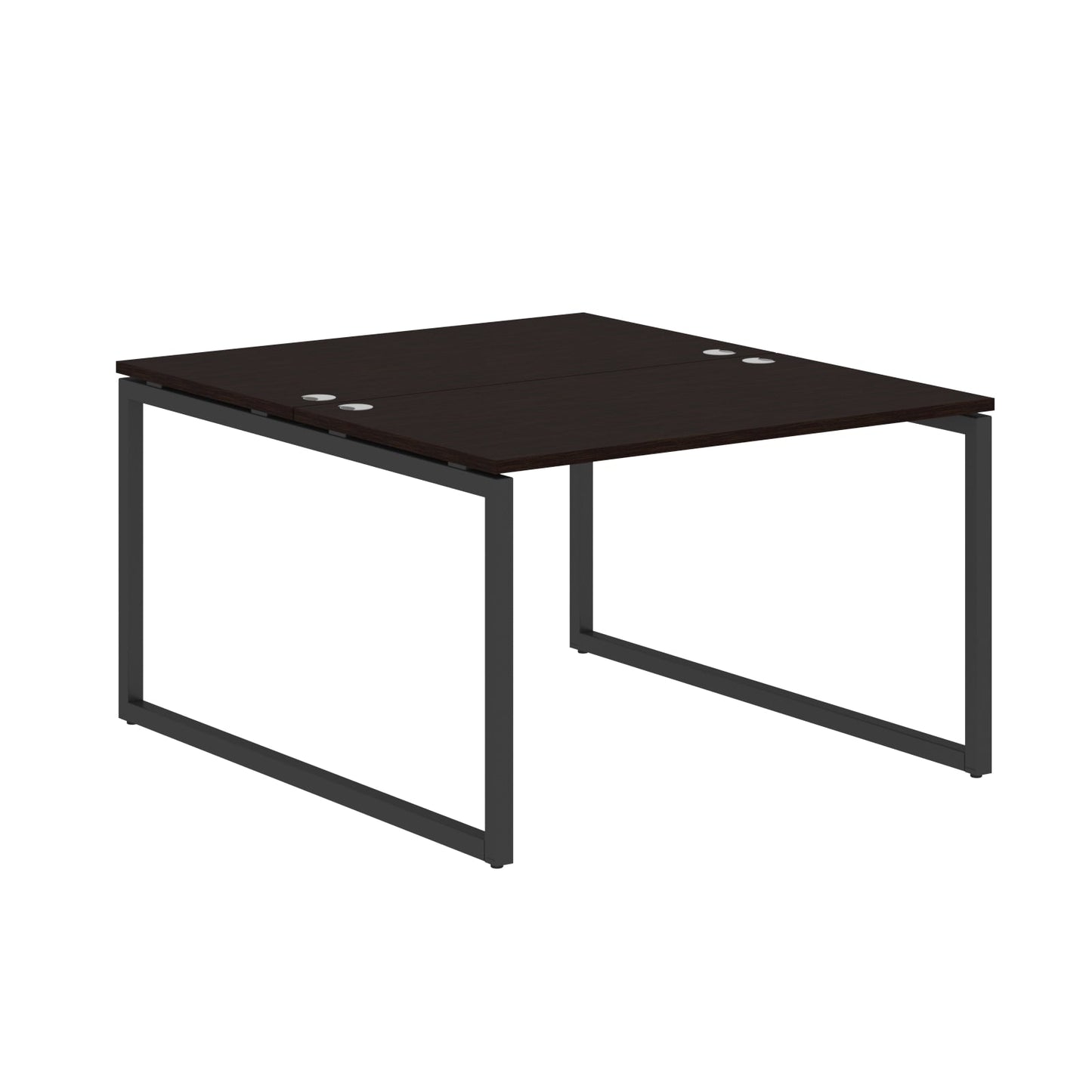 RECTANGULAR SHAPE CLUSTER OF 02 WORKSTATION MADE IN 25MM MFC TOP, E1 LAMINATE CHIPBOARD WITH WOODEN MODESTY PANEL 40X40MM METAL O SHAPE FRAMES by Treejar | Souqify