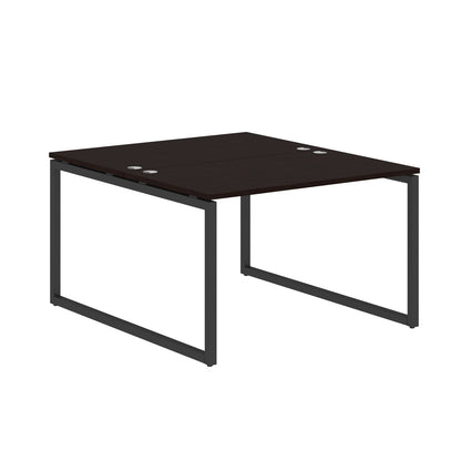 RECTANGULAR SHAPE CLUSTER OF 02 WORKSTATION MADE IN 25MM MFC TOP, E1 LAMINATE CHIPBOARD WITH WOODEN MODESTY PANEL 40X40MM METAL O SHAPE FRAMES by Treejar | Souqify