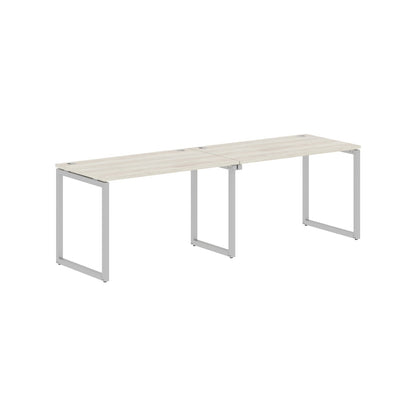 RECTANGULAR SHAPE CLUSTER OF 02 WORKSTATION MADE IN 25MM MFC TOP, E1 LAMINATE CHIPBOARD WITH WOODEN MODESTY PANEL 40X40MM METAL O SHAPE FRAMES by Treejar | Souqify